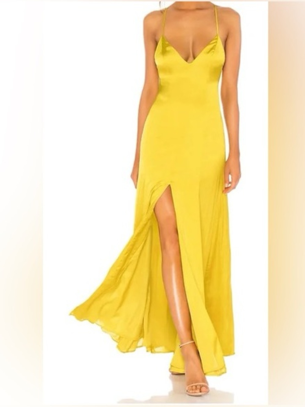 Lovers + Friends Mustard Yellow Maxi Slip Dress